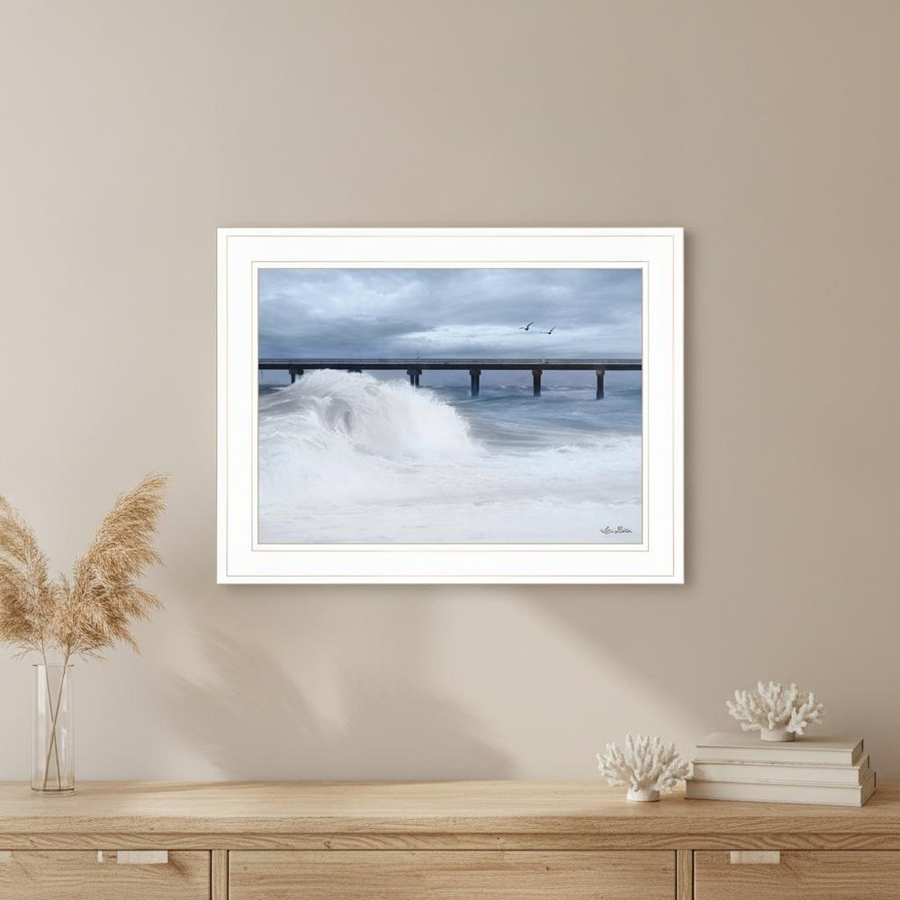 Blue Waves 1 White Framed Print Wall Art HomeRoots