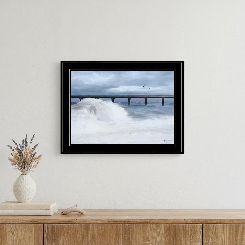 Blue Waves 2 Black Framed Print Wall Art HomeRoots