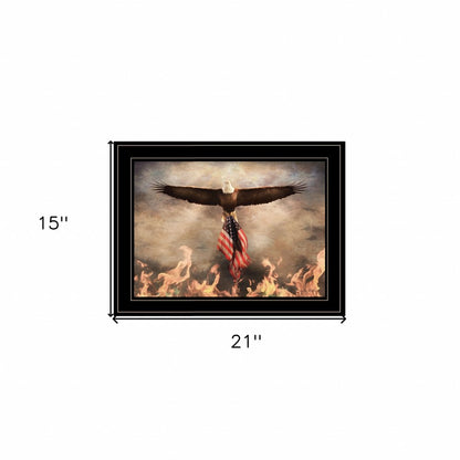 Bald Eagle Rescues The Flag Black Framed Print Wall Art HomeRoots