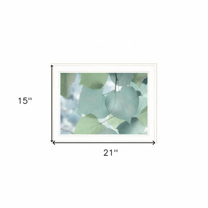 Aqua Leaves 1 White Framed Print Wall Art HomeRoots