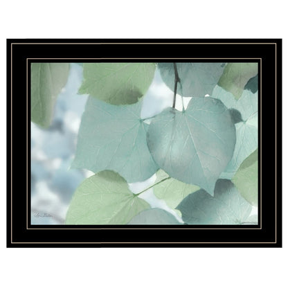 Aqua Leaves 2 Black Framed Print Wall Art HomeRoots