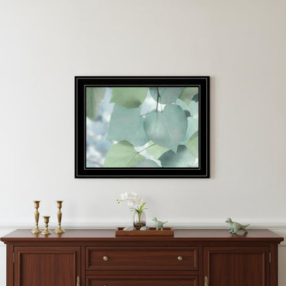 Aqua Leaves 2 Black Framed Print Wall Art HomeRoots
