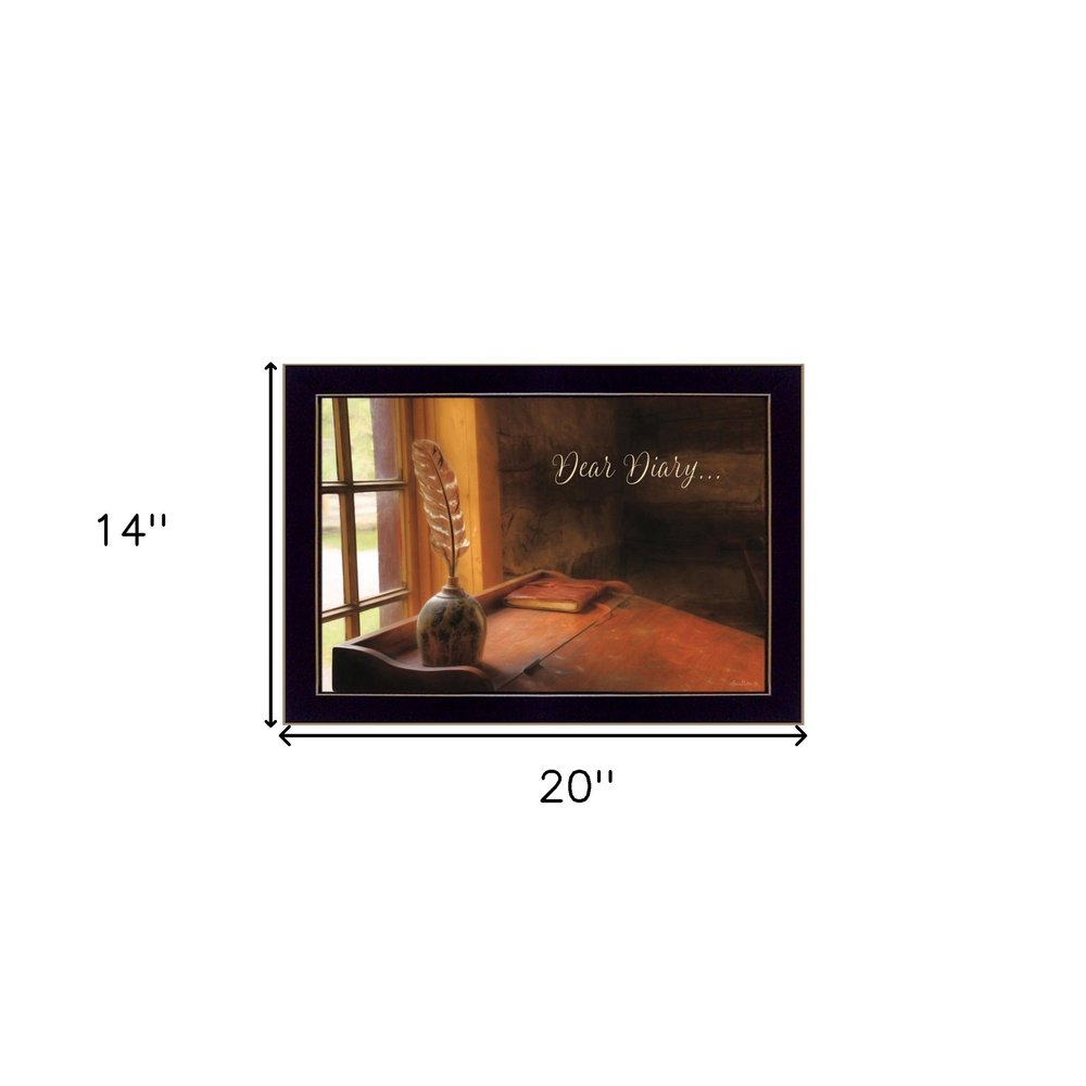 Dear Diary Black Framed Print Wall Art — view 4