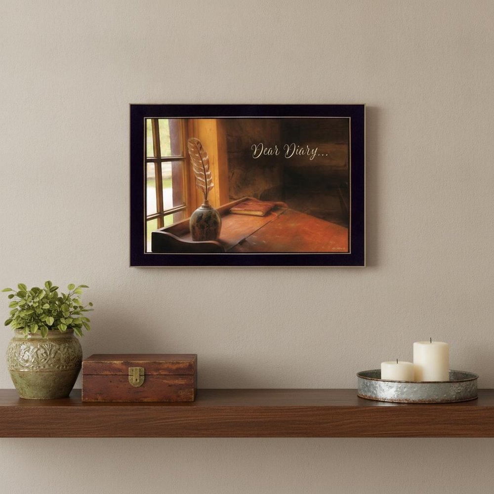 Dear Diary Black Framed Print Wall Art — view 6