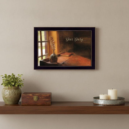 Dear Diary Black Framed Print Wall Art HomeRoots