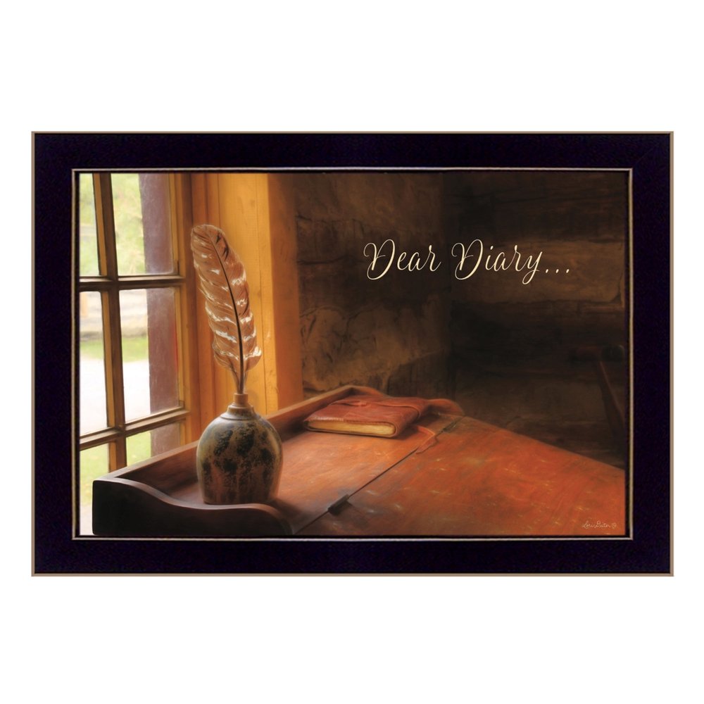 Dear Diary Black Framed Print Wall Art — view 3