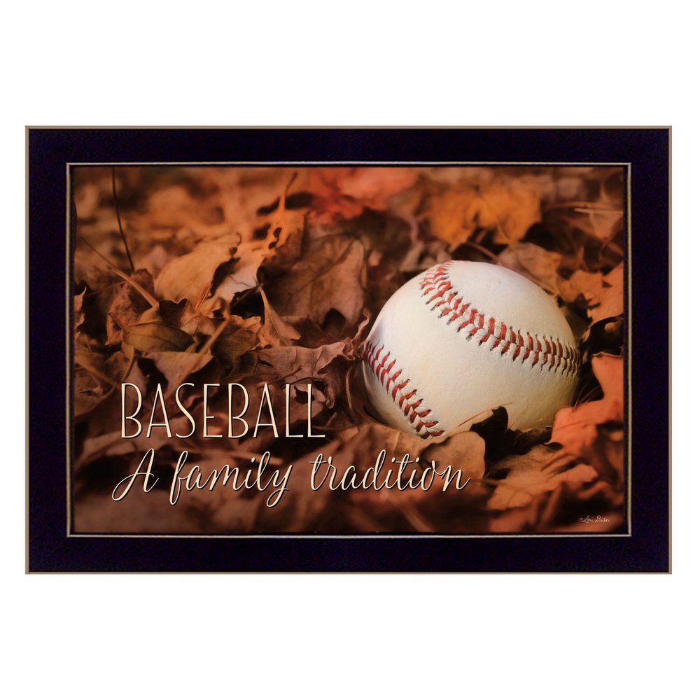 Baseball A Family Tradition Black Framed Print Wall Art — view 1