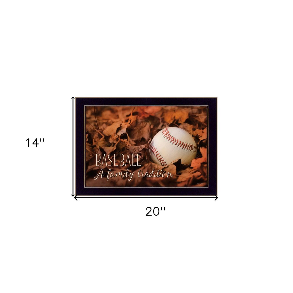 Baseball A Family Tradition Black Framed Print Wall Art — view 3