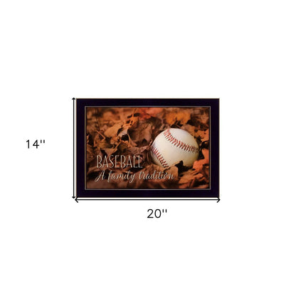 Baseball A Family Tradition Black Framed Print Wall Art HomeRoots