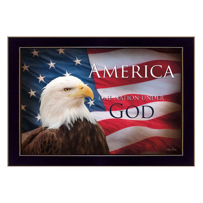 One Nation Under God Flag Black Framed Print Wall Art HomeRoots