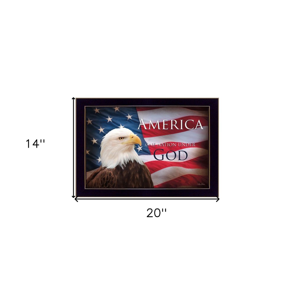 One Nation Under God Flag Black Framed Print Wall Art HomeRoots