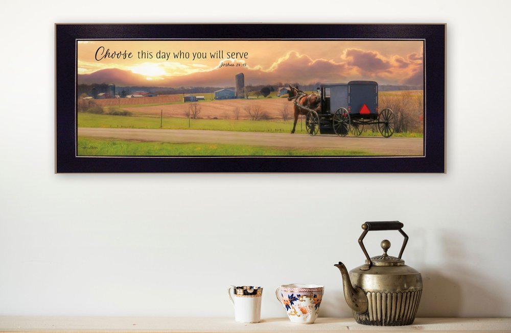Choose this Day Who You will Serve Black Framed Print Wall Art — view 2