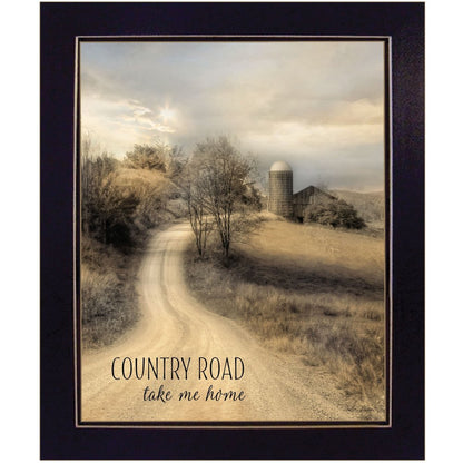 Country Road Take Me 2 Black Framed Print Wall Art HomeRoots
