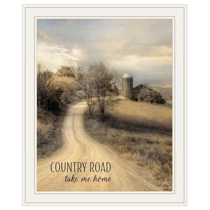 Country Road Take Me Home 1 White Framed Print Wall Art HomeRoots