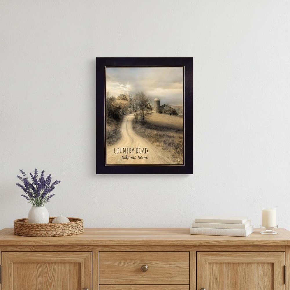 Country Road Take Me Home 2 Black Framed Print Wall Art HomeRoots