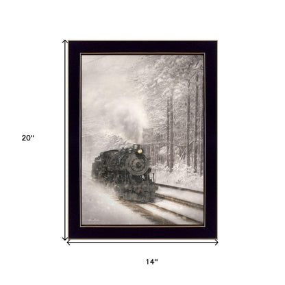 Snowy Locomotive 1 Black Framed Print Wall Art HomeRoots