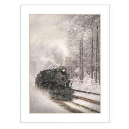 Snowy Locomotive 2 White Framed Print Wall Art HomeRoots