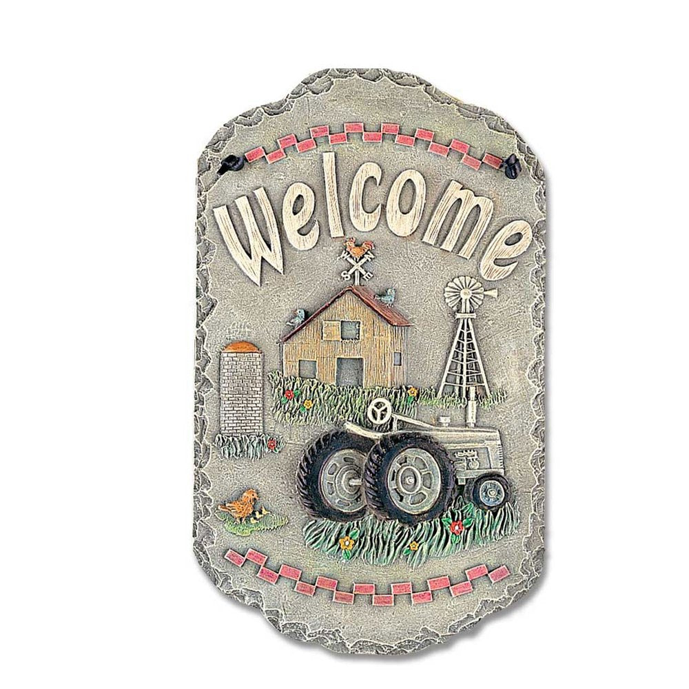 13" X 8" Gray And Beige Polyresin Welcome Sign Wall Decor — view 2