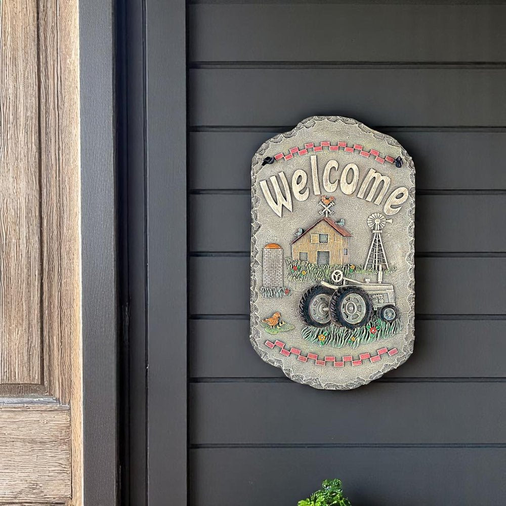 13" X 8" Gray And Beige Polyresin Welcome Sign Wall Decor — view 4