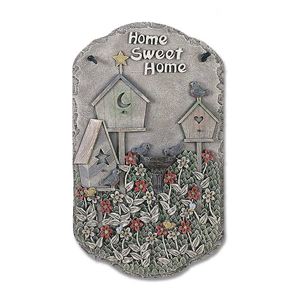 13" X 8" Gray And Ivory Bird Home Sweet Home Polyresin Wall Decor — view 1