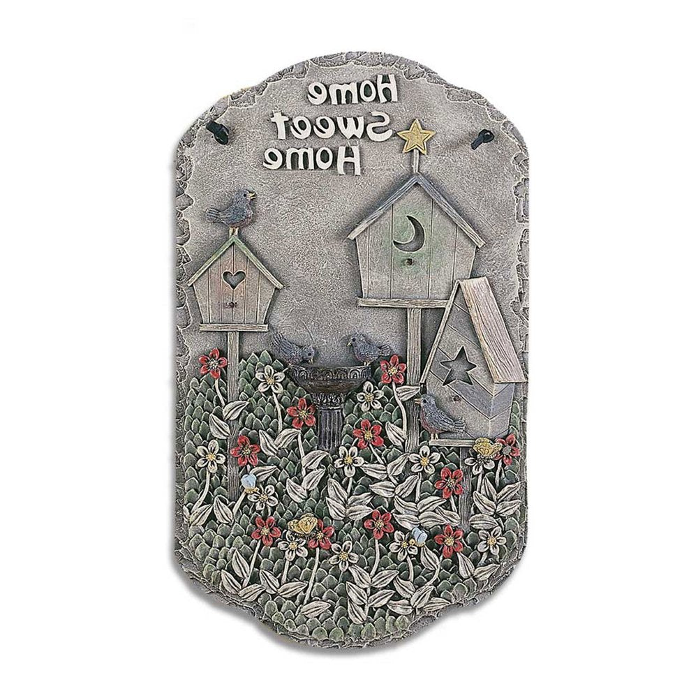 13" X 8" Gray And Ivory Bird Home Sweet Home Polyresin Wall Decor — view 2