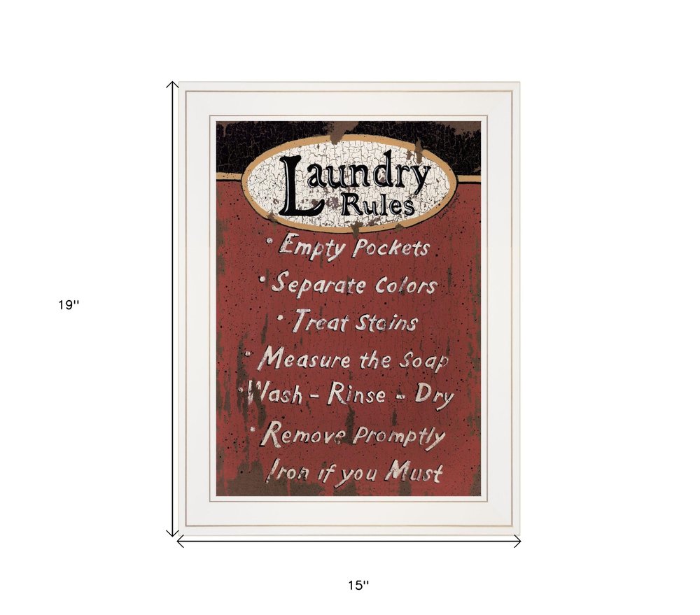 Laundry Rules 3 White Framed Print Laundry Wall Art — view 4