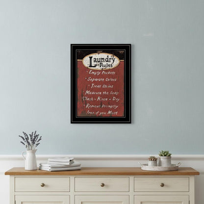 Laundry Rules 4 Black Framed Print Bathroom Wall Art HomeRoots