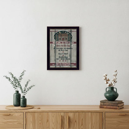 Cabin Rules 6 Black Framed Print Wall Art HomeRoots