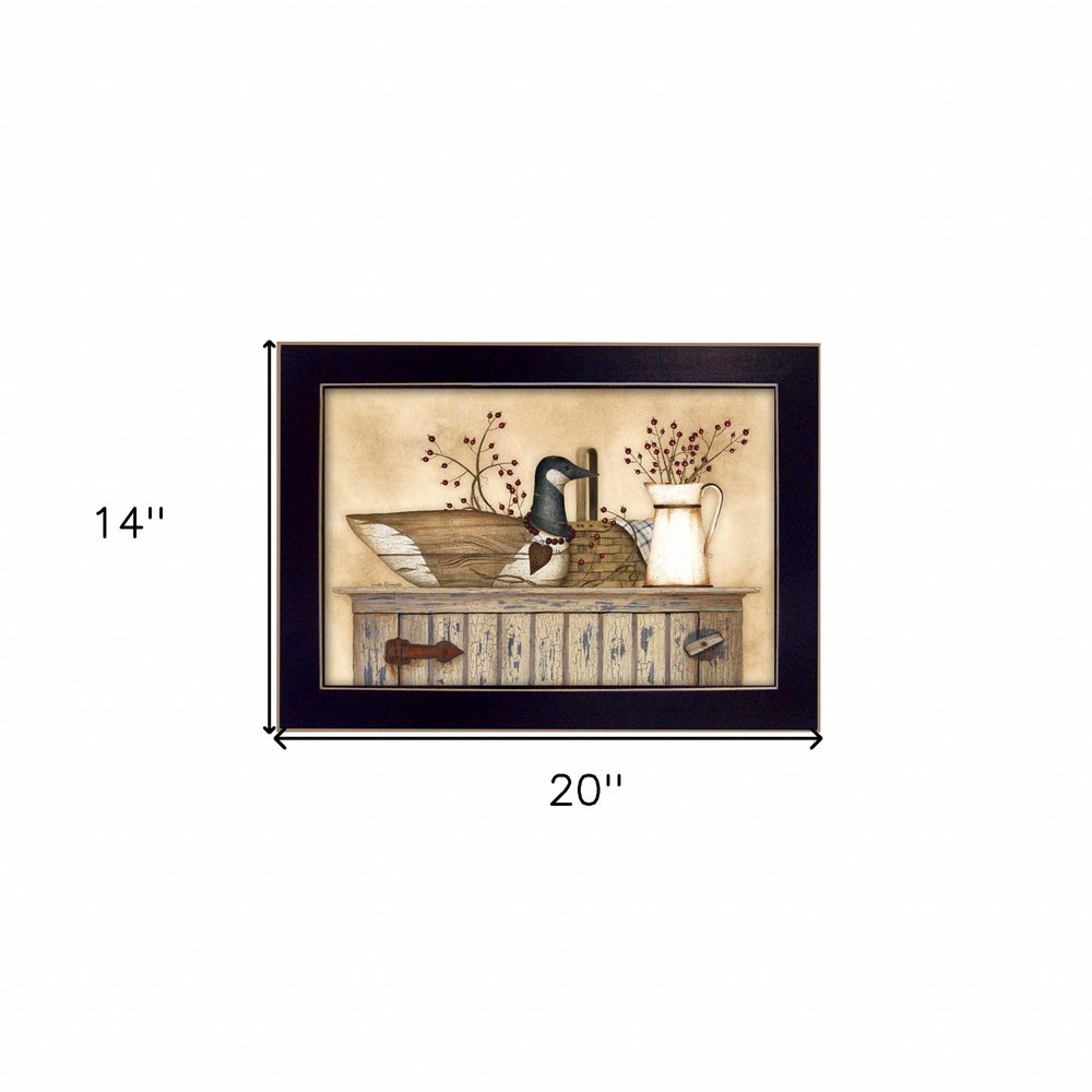 Duck and Berry Still Life Black Framed Print Wall Art — view 3