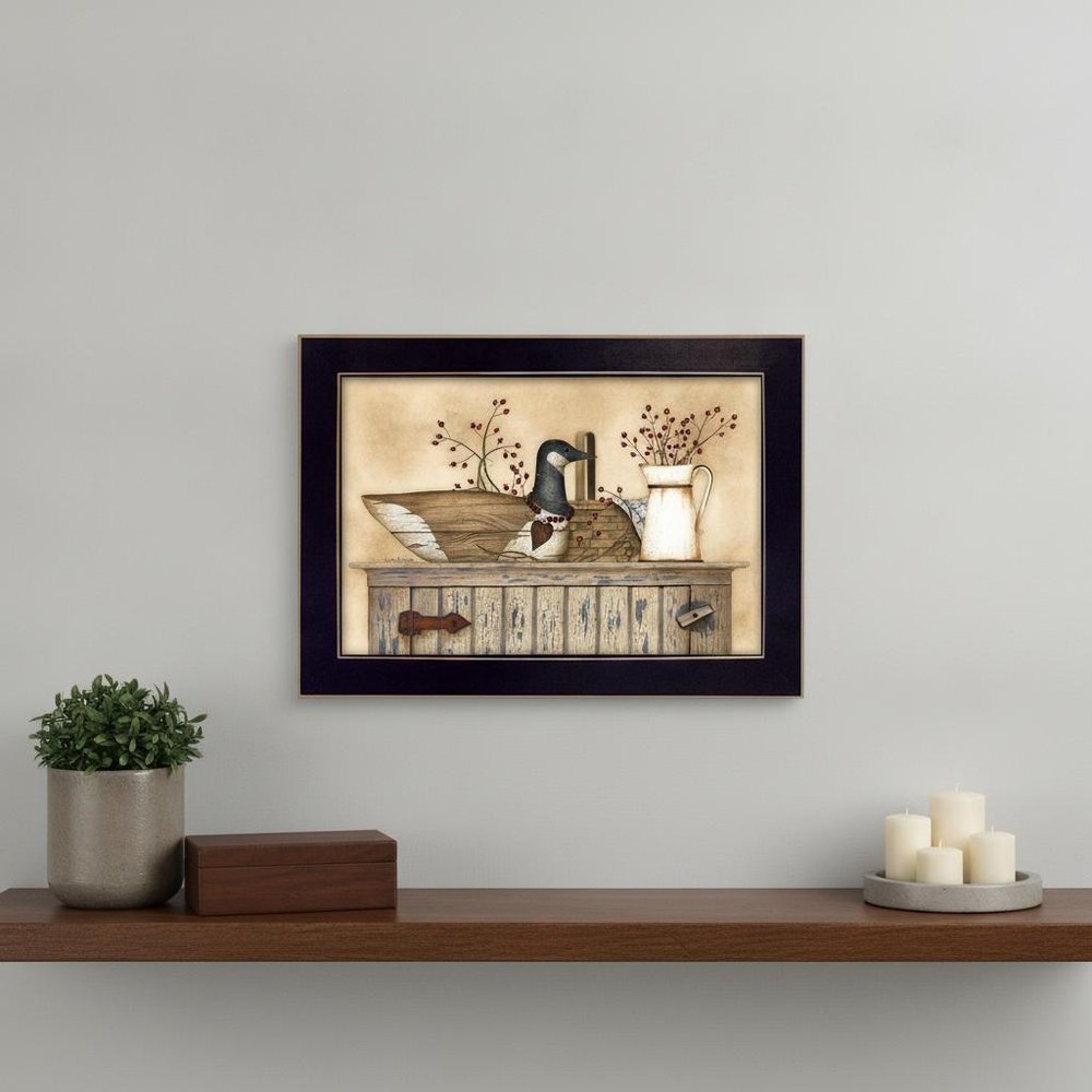 Duck and Berry Still Life Black Framed Print Wall Art — view 4