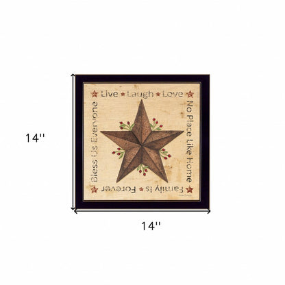 Live Laugh Love Barn Star Black Framed Print Wall Art HomeRoots