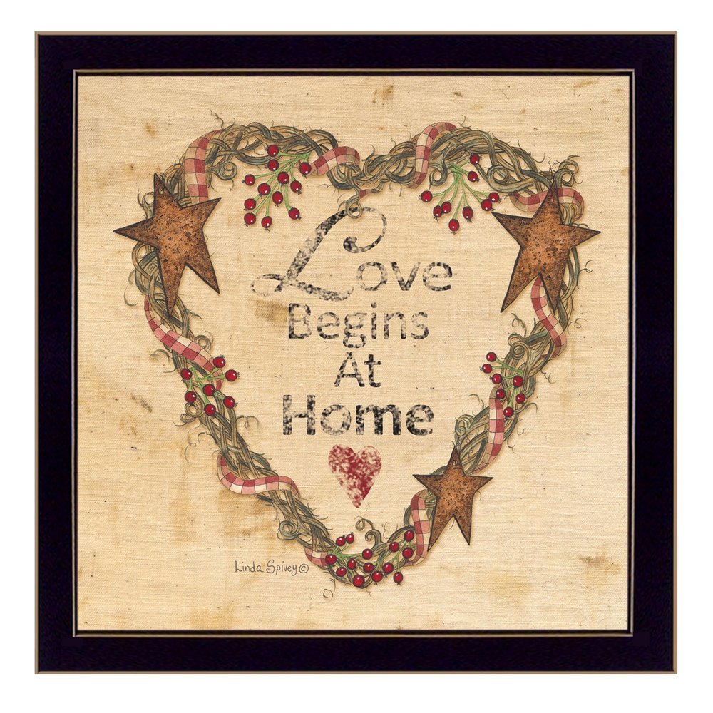Love Begins at Home 1 Black Framed Print Wall Art — view 1