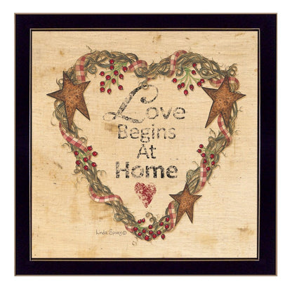 Love Begins at Home 1 Black Framed Print Wall Art HomeRoots