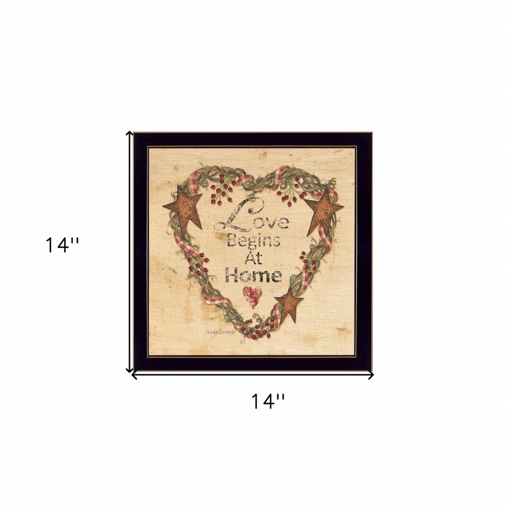 Love Begins at Home 1 Black Framed Print Wall Art HomeRoots
