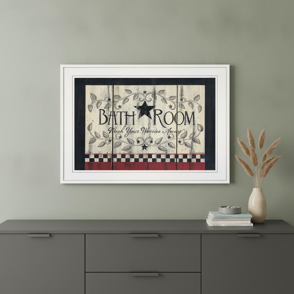 Bathroom White Framed Print Bathroom Wall Art HomeRoots
