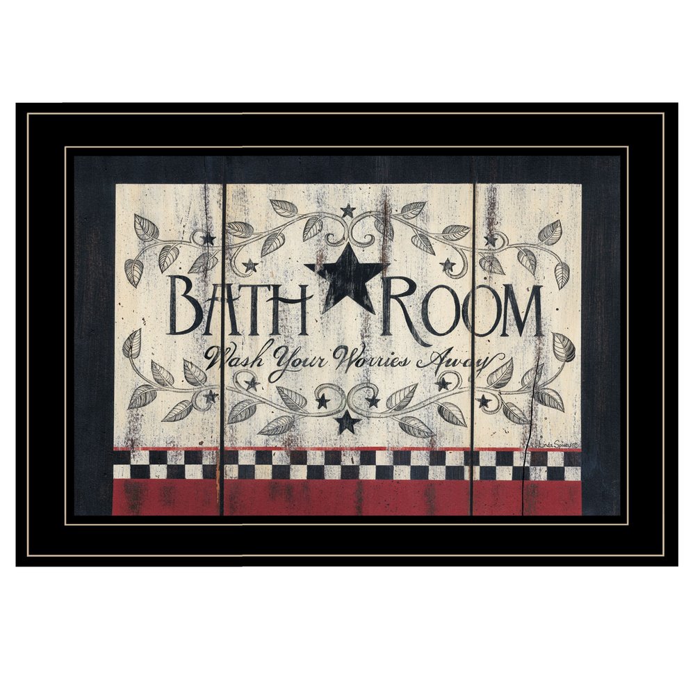 Bath Room Black Framed Print Bathroom Wall Art — view 1