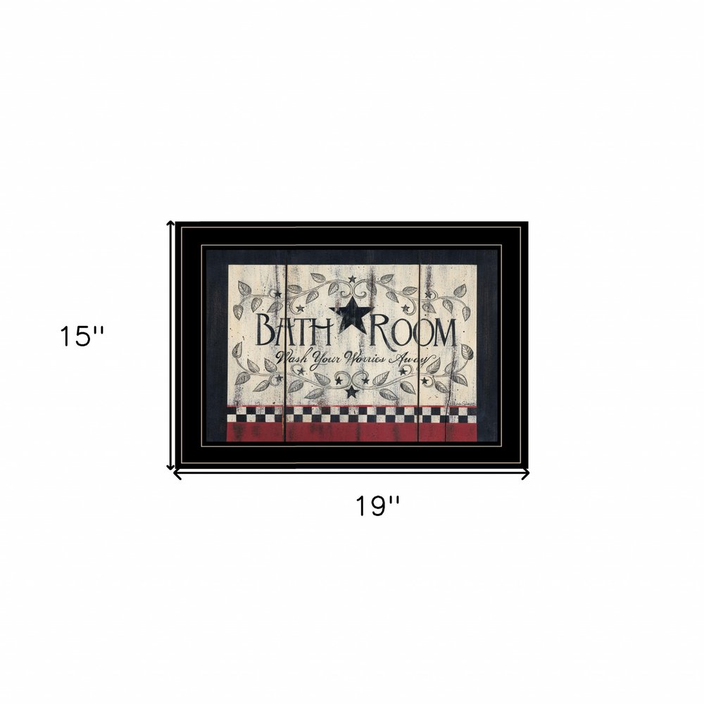 Bath Room Black Framed Print Bathroom Wall Art — view 3