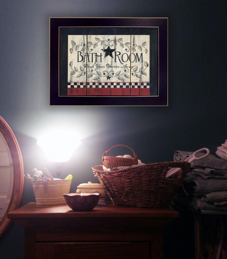 Bathroom 5 Black Framed Print Bathroom Wall Art — view 2