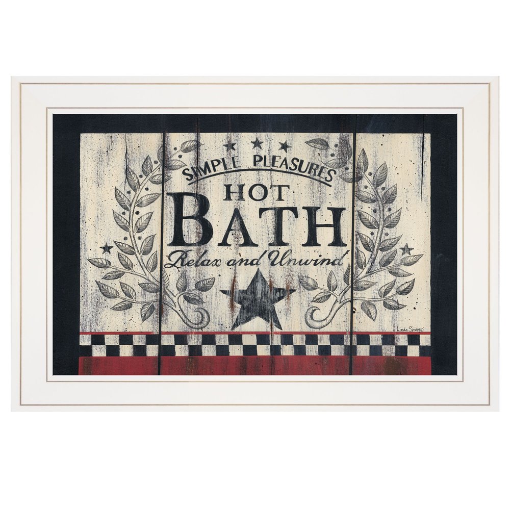 Hot Bath 13 White Framed Print Bathroom Wall Art — view 1