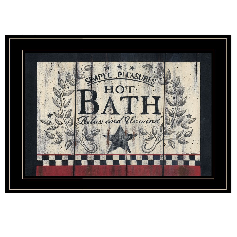 Hot Bath 14 Black Framed Print Bathroom Wall Art — view 1