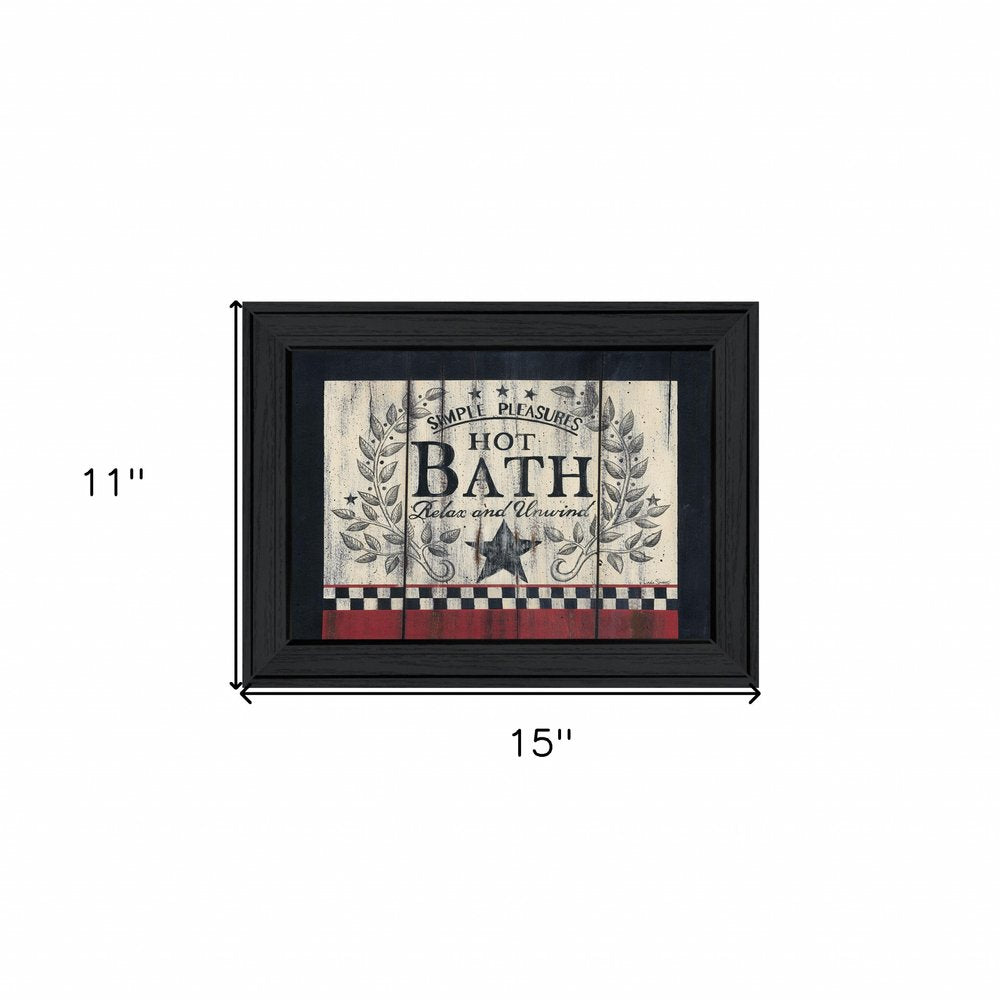 Hot Bath 2 Black Framed Print Bathroom Wall Art — view 3