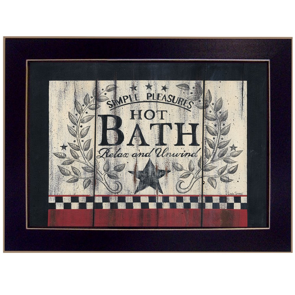 Hot Bath 3 Black Framed Print Bathroom Wall Art — view 1