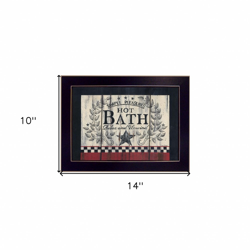 Hot Bath 3 Black Framed Print Bathroom Wall Art — view 3