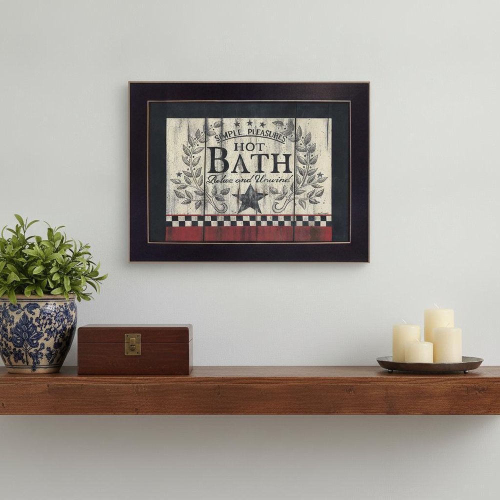 Hot Bath 3 Black Framed Print Bathroom Wall Art — view 4