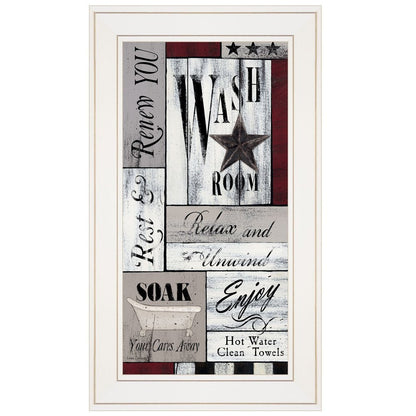Soak Your Cares Away 1 White Framed Print Bathroom Wall Art HomeRoots