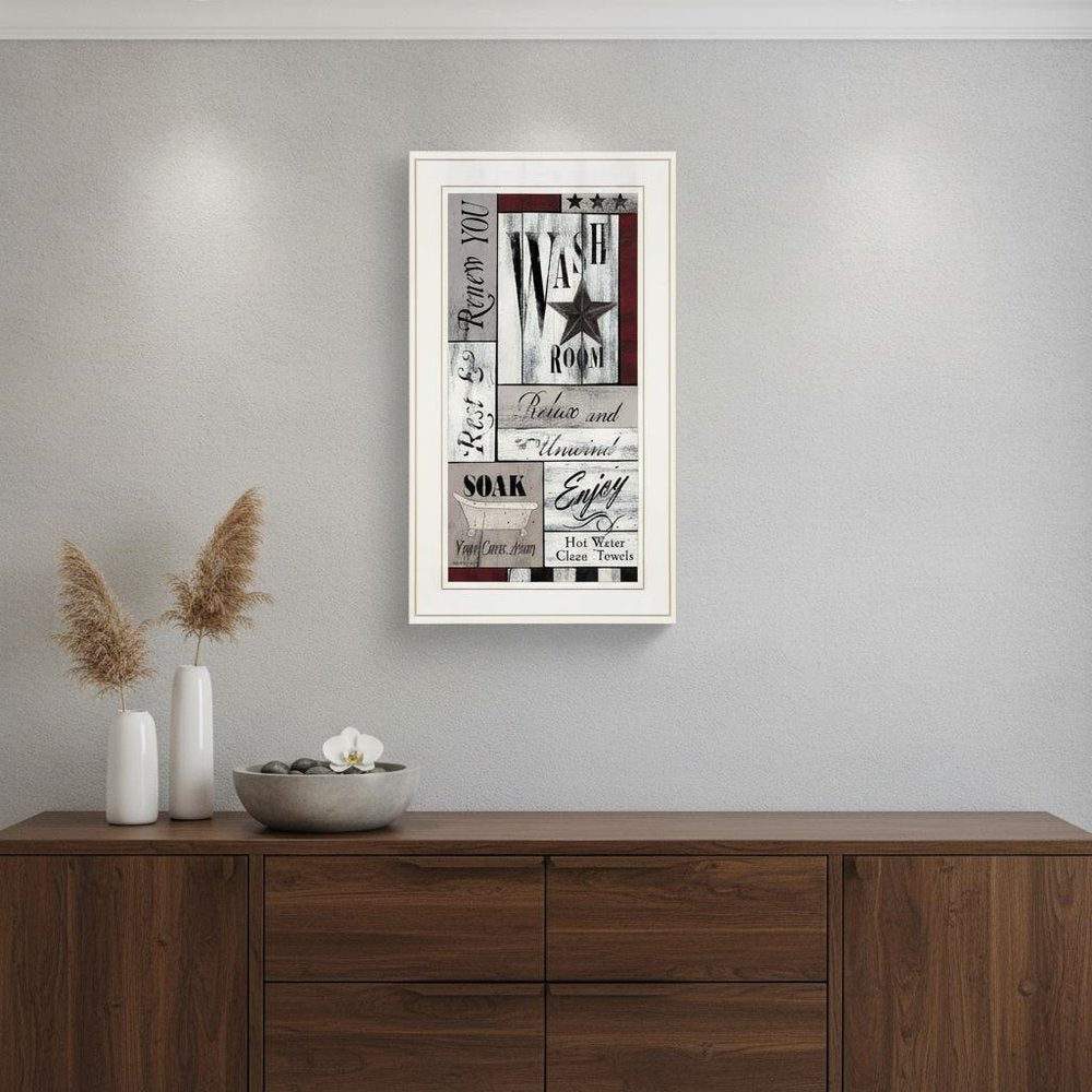 Soak Your Cares Away 1 White Framed Print Bathroom Wall Art HomeRoots