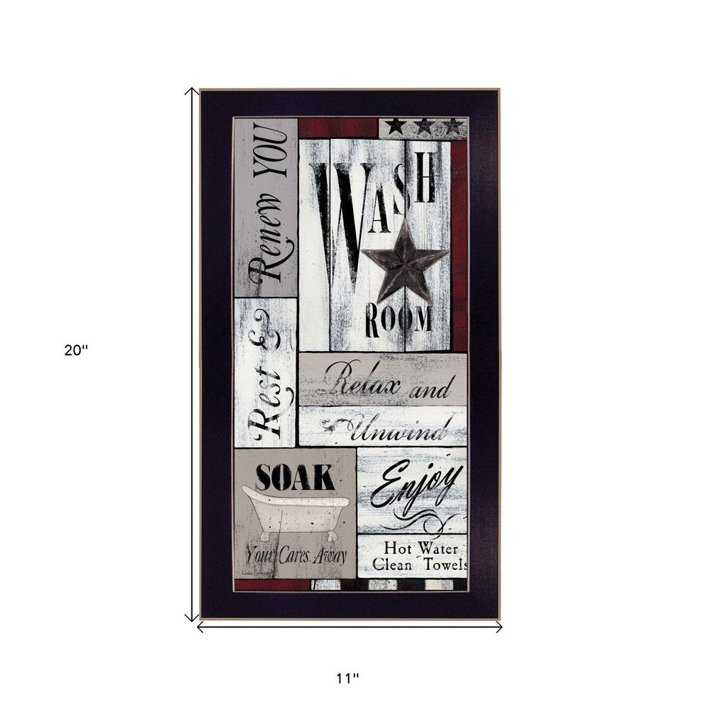 Soak Your Cares Away 2 Black Framed Print Bathroom Wall Art — view 3