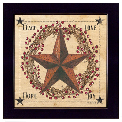 Peace Love Hope Joy Black Framed Print Wall Art HomeRoots