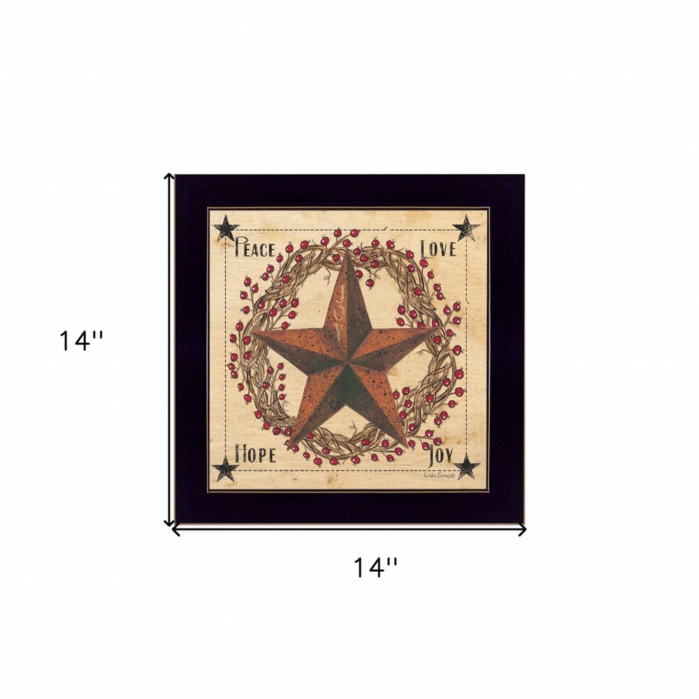 Peace Love Hope Joy Black Framed Print Wall Art HomeRoots