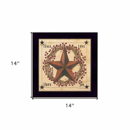 Peace Love Hope Joy Black Framed Print Wall Art HomeRoots